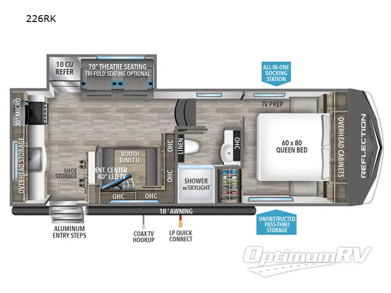 2023 Grand Design Reflection 150 Series 226RK Floorplan Photo