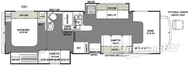 2017 Coachmen Freelander 31BH Ford 450 Floorplan Photo