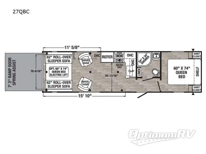 2022 Palomino Puma XLE Lite 27QBC RV Floorplan Photo