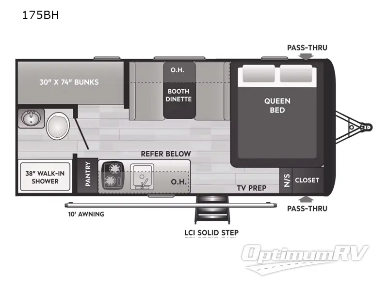 2022 Keystone Hideout Single Axle 175BH Floorplan Photo
