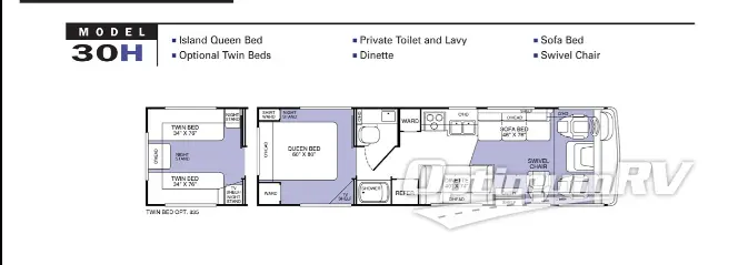 2002 Fleetwood Storm 30H Floorplan Photo