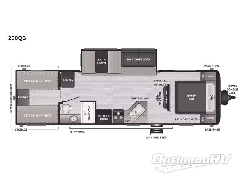 2022 Keystone Hideout 290QB Floorplan Photo