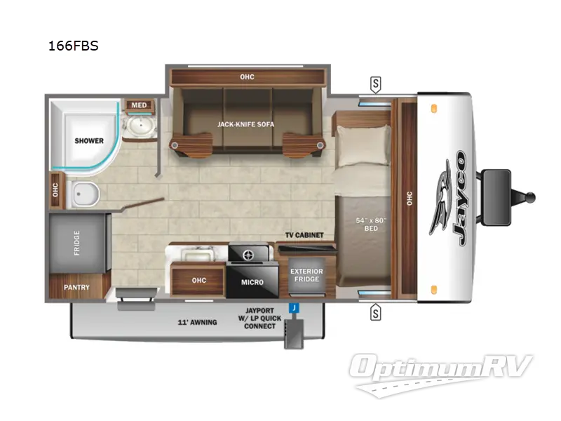2022 Jayco Jay Feather Micro 166FBS Floorplan Photo
