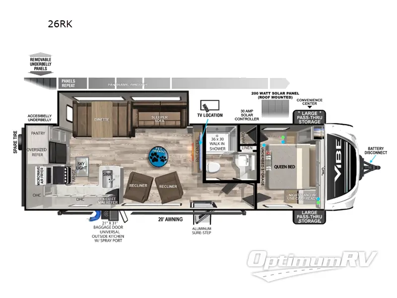 2024 Forest River Vibe 26RK Floorplan Photo