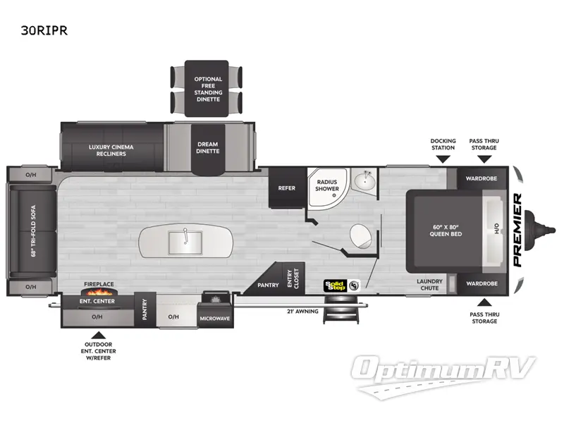 2022 Keystone Premier Ultra Lite 30RIPR RV Floorplan Photo