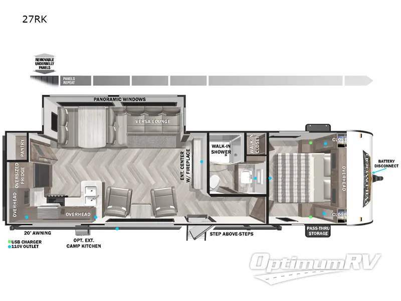 2022 Forest River Wildwood 27RK Floorplan Photo