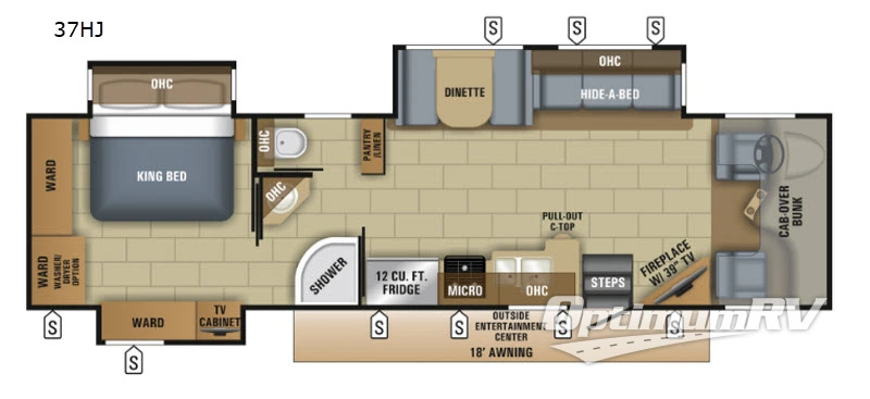 2018 Jayco Seneca 37HJ RV Floorplan Photo