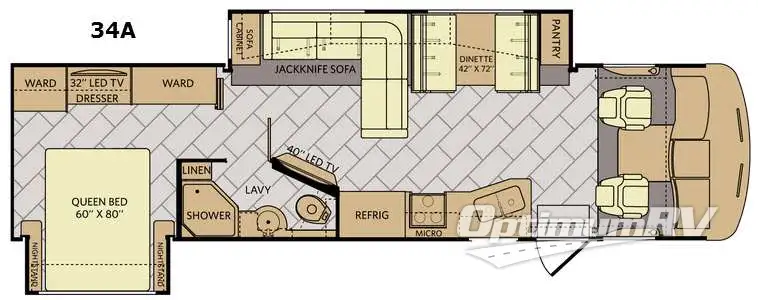 2016 Fleetwood Southwind 34A Floorplan Photo