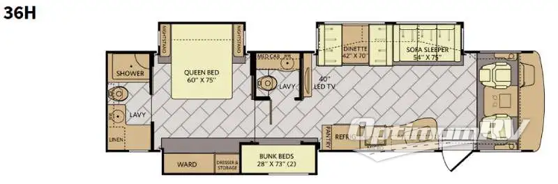 2016 Fleetwood Bounder 36H RV Floorplan Photo