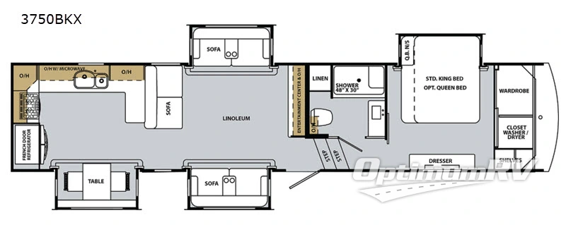 2020 Forest River Cardinal Luxury 3750BKX Floorplan Photo