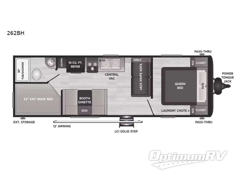 2022 Keystone Hideout 262BH Floorplan Photo