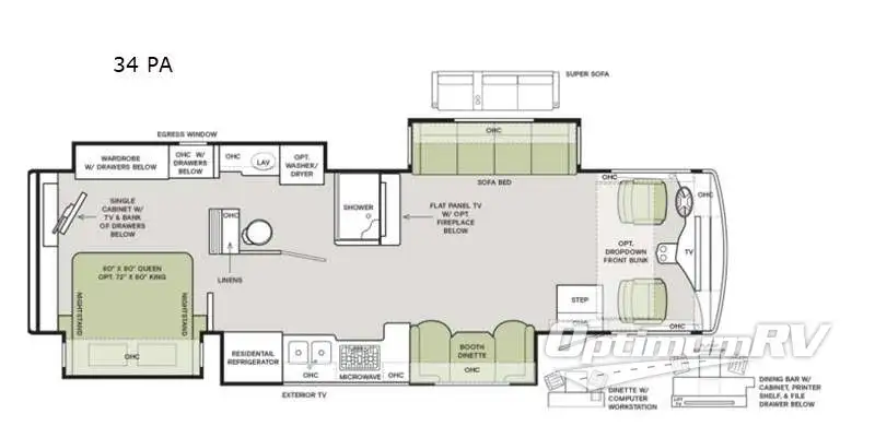 2021 Tiffin Open Road Allegro 34 PA Floorplan Photo