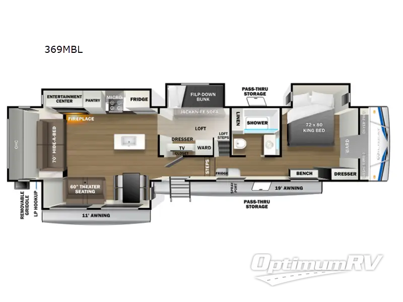 2023 Forest River Wildcat 369MBL Floorplan Photo