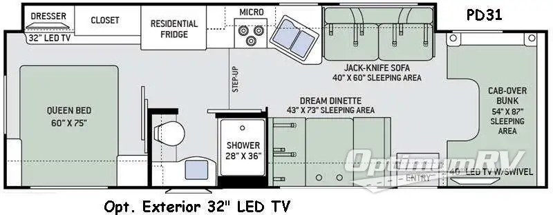 2016 Thor Quantum PD31 Floorplan Photo