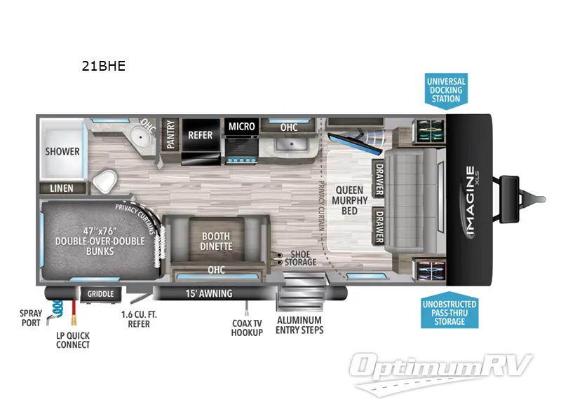 2022 Grand Design Imagine XLS 21BHE Floorplan Photo