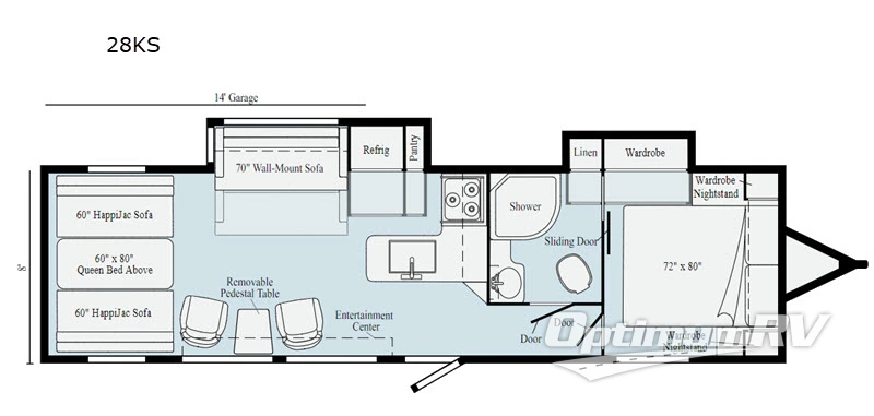 2020 Winnebago Towables Spyder 28KS RV Floorplan Photo