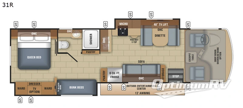2018 Jayco Alante 31R Floorplan Photo