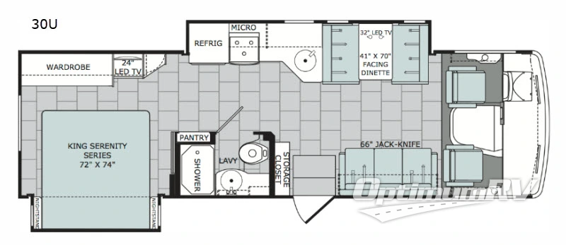 2018 Holiday Rambler Admiral 30U Floorplan Photo