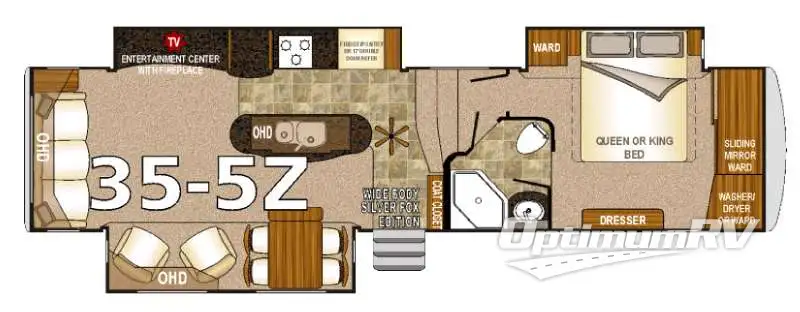 2016 Northwood Arctic Fox 35-5Z Floorplan Photo