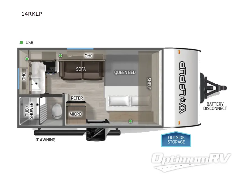 2027 Forest River Cherokee Wolf Pup 14RKLP RV Floorplan Photo
