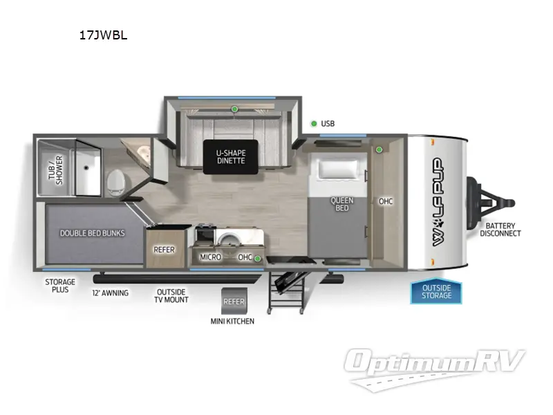 2027 Forest River Cherokee Wolf Pup Black Label 17JWBL Floorplan Photo