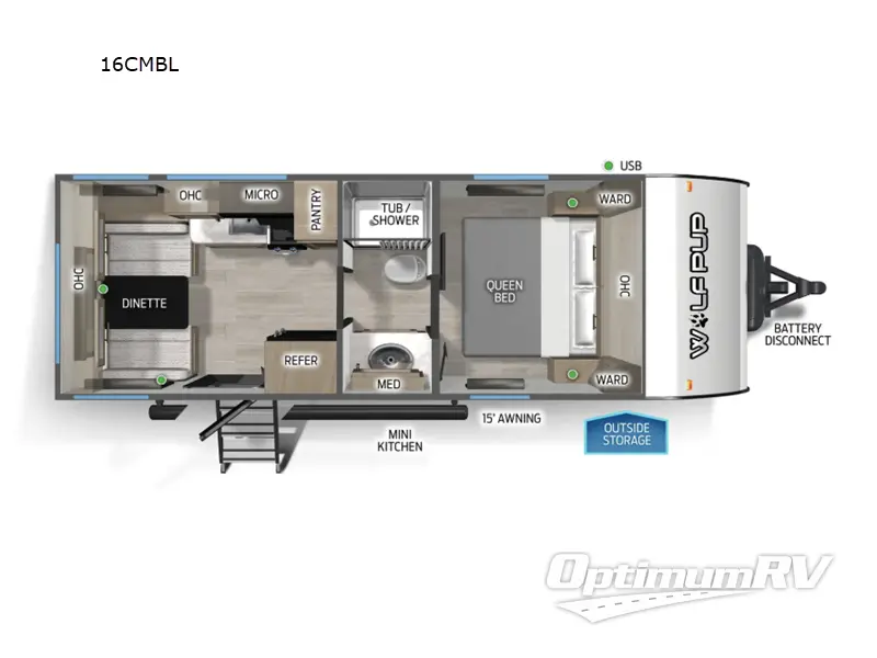 2027 Forest River Cherokee Wolf Pup Black Label 16CMBL Floorplan Photo