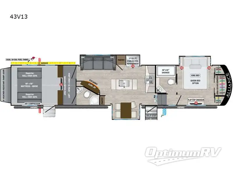 2023 Alliance Valor 43V13 Floorplan Photo