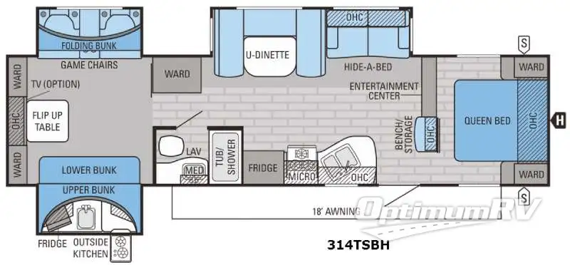 2016 Jayco Eagle 314TSBH RV Floorplan Photo