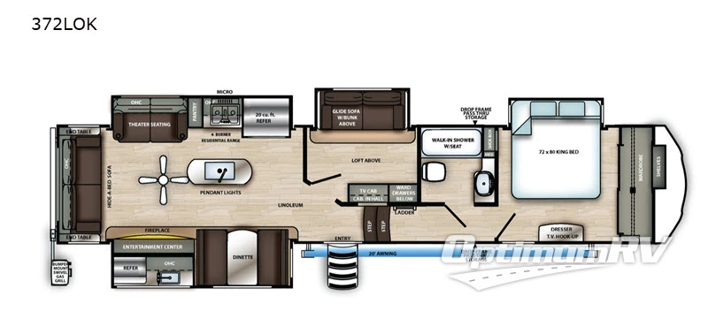 2020 Forest River Sierra 372LOK Floorplan Photo