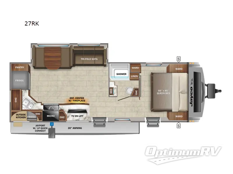 2023 Jayco White Hawk 27RK Floorplan Photo