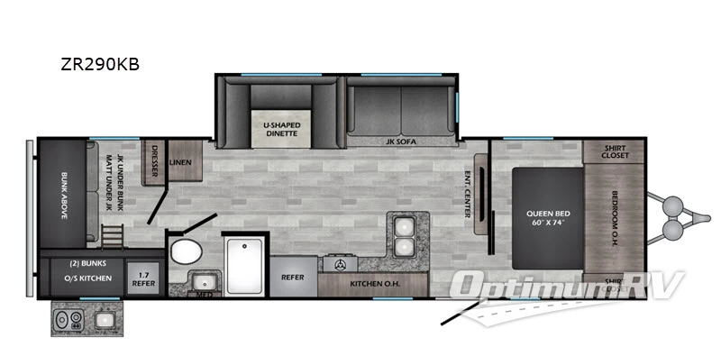 2020 CrossRoads Zinger ZR290KB RV Floorplan Photo
