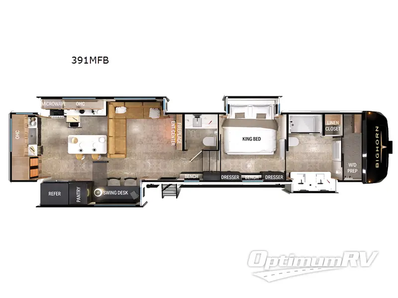 2025 Heartland Bighorn 391MFB Floorplan Photo