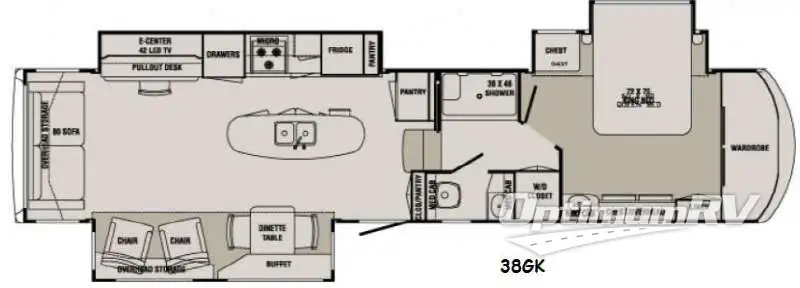 2014 Redwood Redwood 38GK Floorplan Photo
