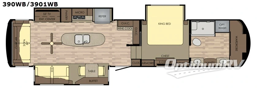 2017 Redwood Redwood 390WB Floorplan Photo