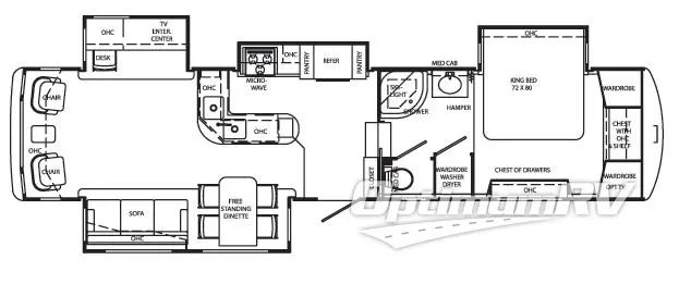 2009 Holiday Rambler Presidential Suite 37 SKQ Floorplan Photo