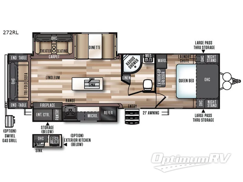 2018 Forest River Salem Hemisphere Lite 272RL RV Floorplan Photo