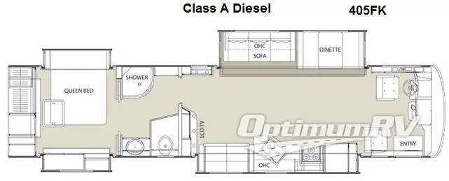 2013 Coachmen Sportscoach Cross Country 405FK RV Floorplan Photo