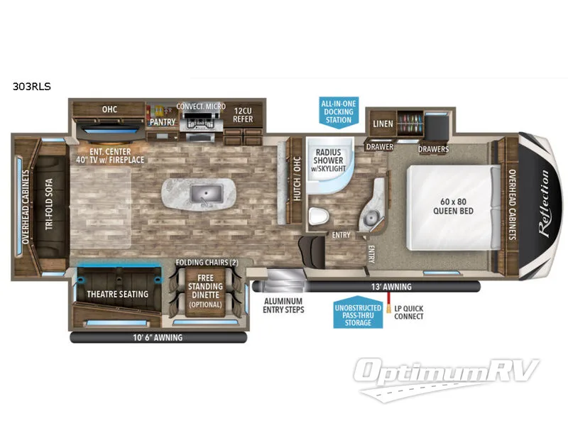 2018 Grand Design Reflection 303RLS Floorplan Photo