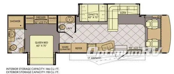 2013 Fleetwood Bounder 36E Floorplan Photo