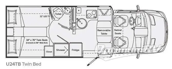 2013 Leisure Travel Unity U24TB RV Floorplan Photo