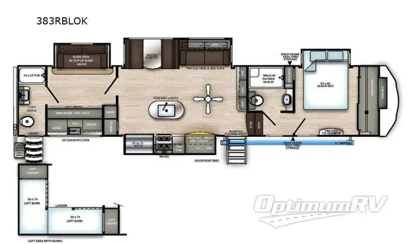 2021 Forest River Sandpiper 383RBLOK RV Floorplan Photo