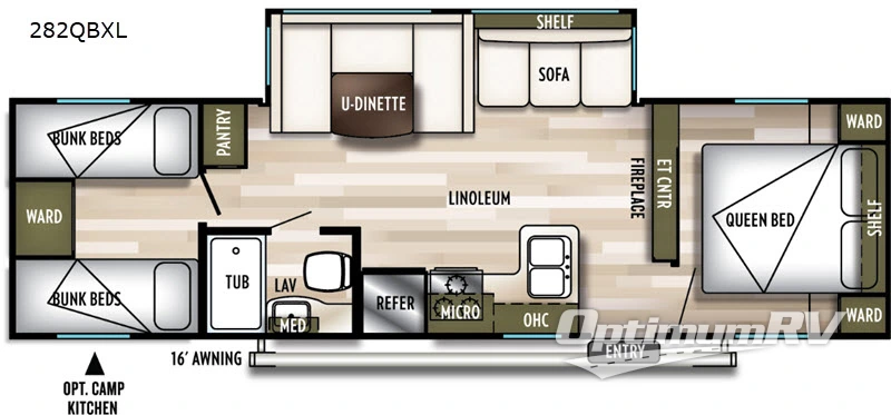 2019 Forest River Wildwood X-Lite 282QBXL RV Floorplan Photo