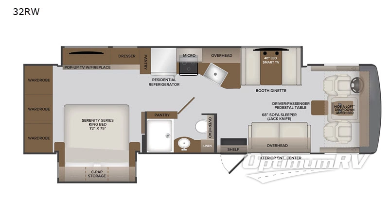 2021 Holiday Rambler Invicta 32RW Floorplan Photo