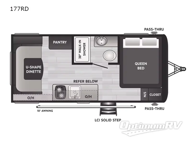 2022 Keystone Hideout Single Axle 177RD Floorplan Photo