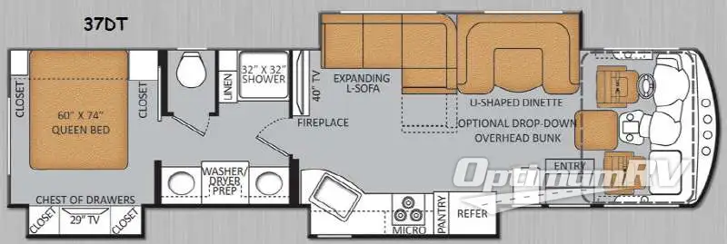 2014 Thor Challenger 37DT Floorplan Photo