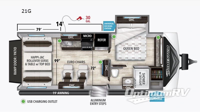 2020 Grand Design Momentum G-Class 21G Floorplan Photo