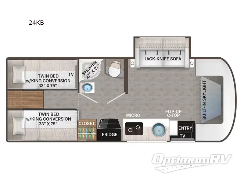2026 Thor Compass AWD 24KB Floorplan Photo