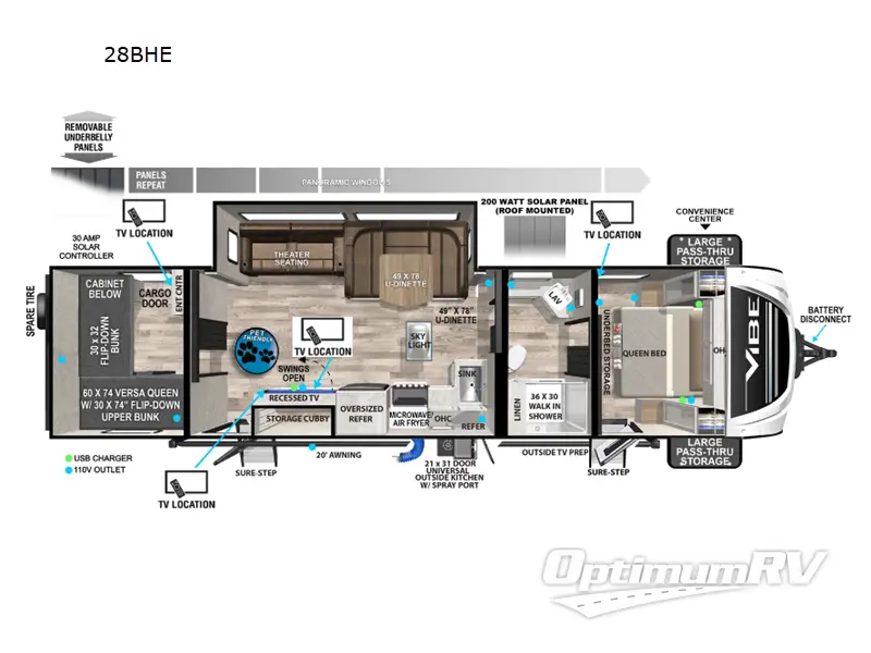 2024 Forest River Vibe 28BHE RV Floorplan Photo