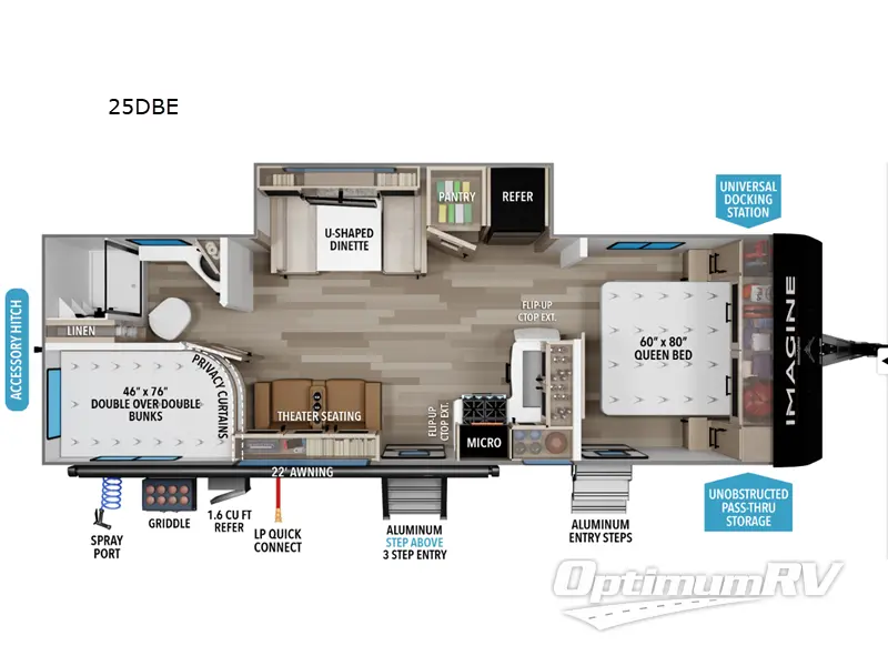 2026 Grand Design Imagine XLS 25DBE RV Floorplan Photo