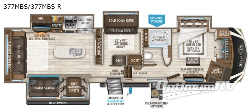 2020 Grand Design Solitude 377MBS Floorplan Photo